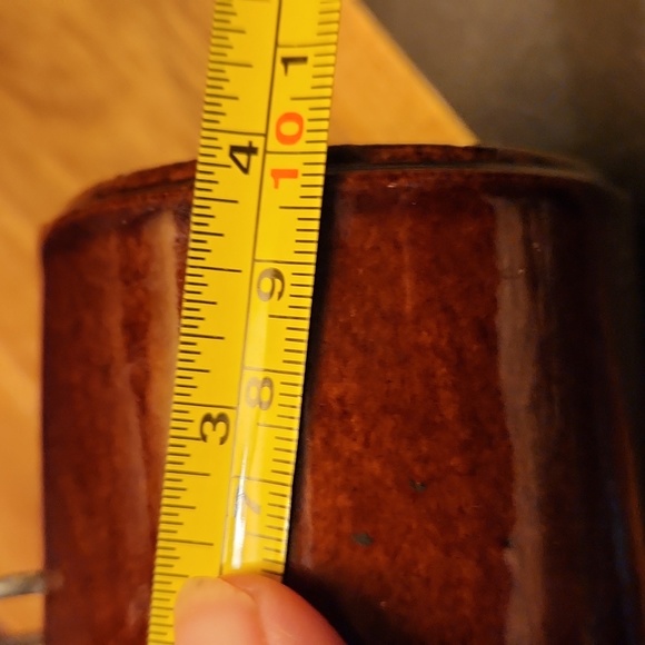 4in Small Brown Crock with metal snap lid Vintage - Picture 7 of 7